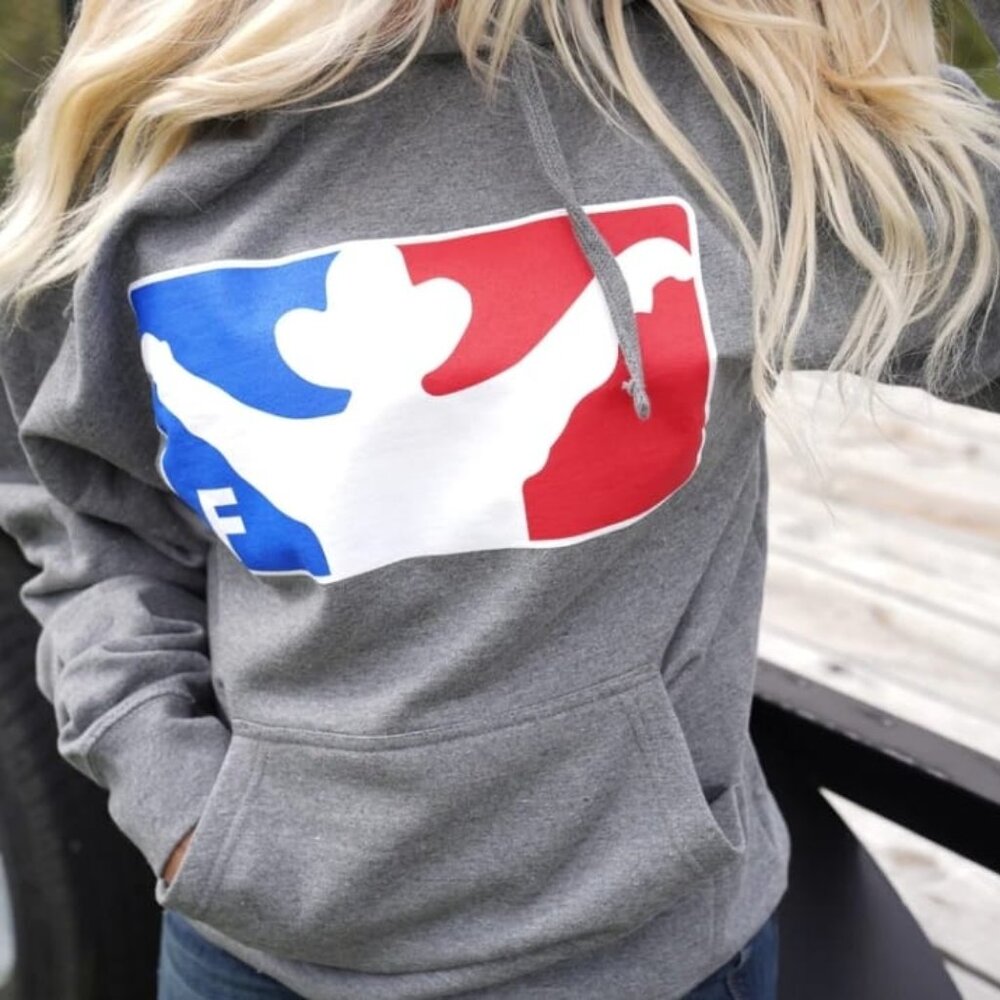 "ICON" HOODIE  LANE FROST red, white, blue.